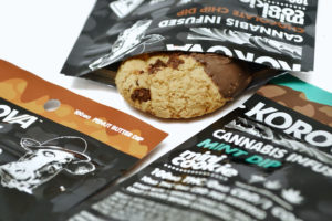 Sativa v. Indica: How Sativa is Different from Indica 1 Cannabis edibles, like these baked chocolate chip cookies are "cannabis infused". The process to create cannabis extracts suitable for baking uses both sativa and indica strains of cannabis and extracts contain higher concentrations of THC.
