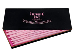 Trippie Jay is now Trippie Day Pink 1 1/4 Size Pre Rolled Cones in a Wooden Box | 50 Pack | Vegan & Non GMO