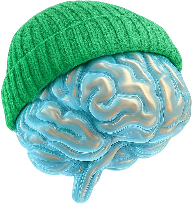 Brain icon illustration for creative web slider